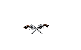 Crossed revolver guns logo