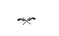 Crossed silver pistols logo