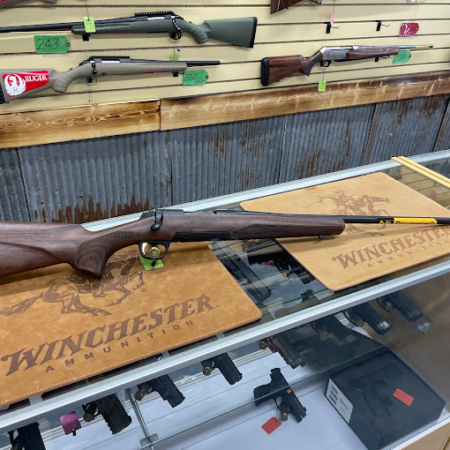 Rifles displayed in gun store
