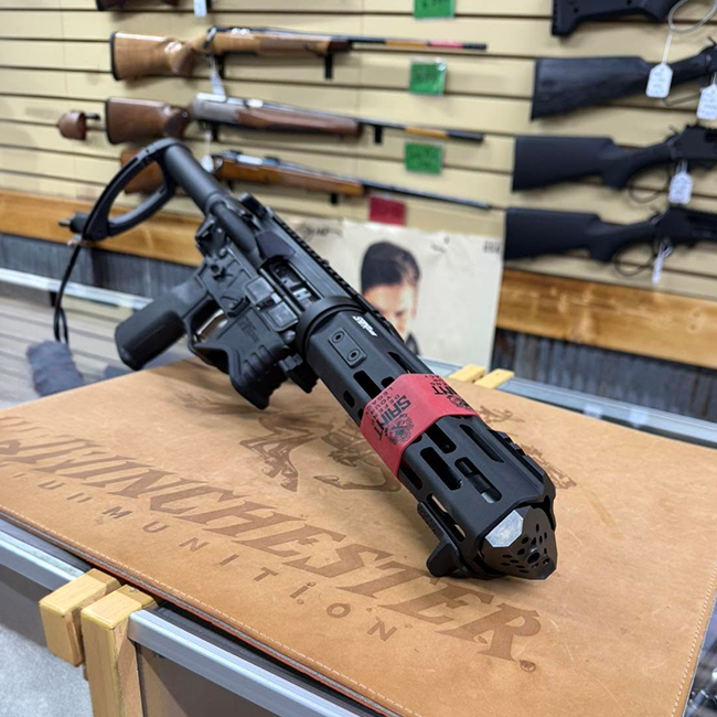 tactical rifle displayed in gunstore